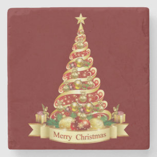 Christmas Marble Stone Coaster, Merry Christmas Coaster