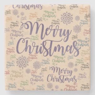 Christmas Marble Stone Coaster, Merry Christmas Coaster