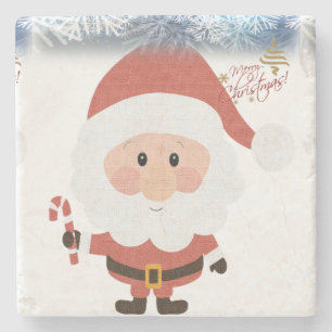 Christmas Marble Stone Coaster, Santa Coaster