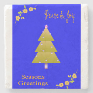 Christmas Marble Stone Coaster, Season's Greetings Coaster