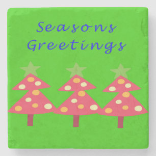 Christmas Marble Stone Coaster, Season's Greetings Coaster