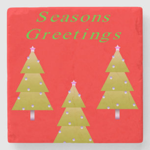 Christmas Marble Stone Coaster, Season's Greetings Coaster