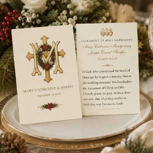 Christmas Marian Monogram Catholic Wedding Favour