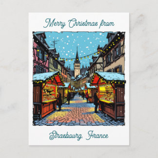 Christmas Market in Strasbourg, France  Postcard