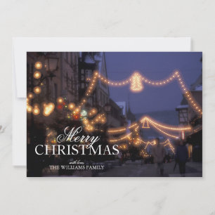 Christmas market lights holiday card