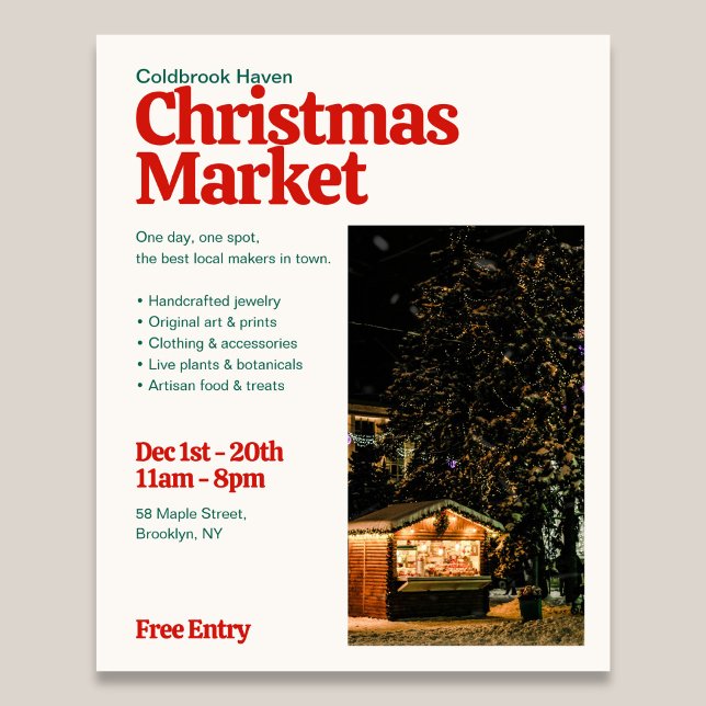 Christmas Market Retro Editorial Photo Flyer (Creator Uploaded)