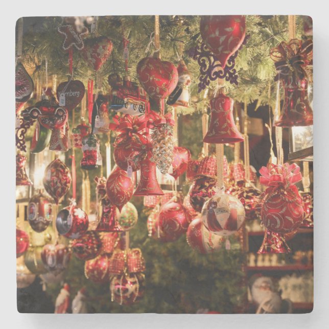 Christmas Market Stone Coaster (Front)