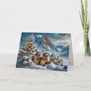 Christmas Marmots (personalisable) Card