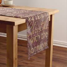 Christmas Maroon Gold Stars 14 x 72