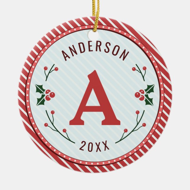 Christmas Marquee Ceramic Ornament (Front)