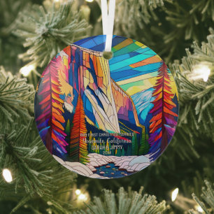 Christmas Married Yosemite Stained Glass Couple Tree Decoration