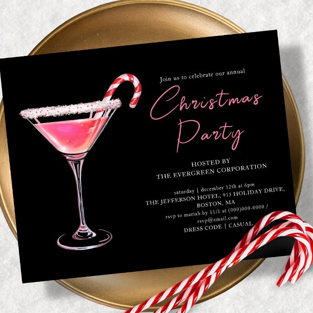 Christmas Martini Cocktail Party Budget Invitation (Creator Uploaded)