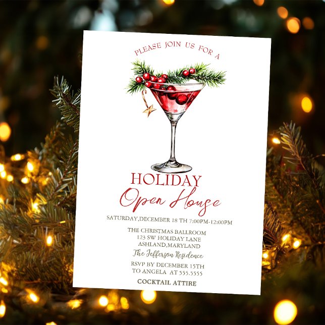 Christmas Martini Holiday Open House Invitation (Creator Uploaded)
