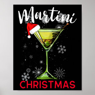Christmas Martini Tail Happy Hour Fun Drink Gift Poster