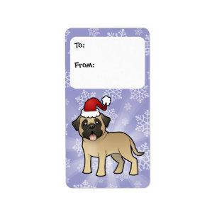 Christmas Mastiff / Bullmastiff Label