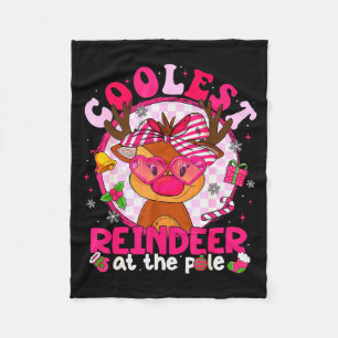 Christmas Matching Family Cutest Reindeer At The L Fleece Blanket