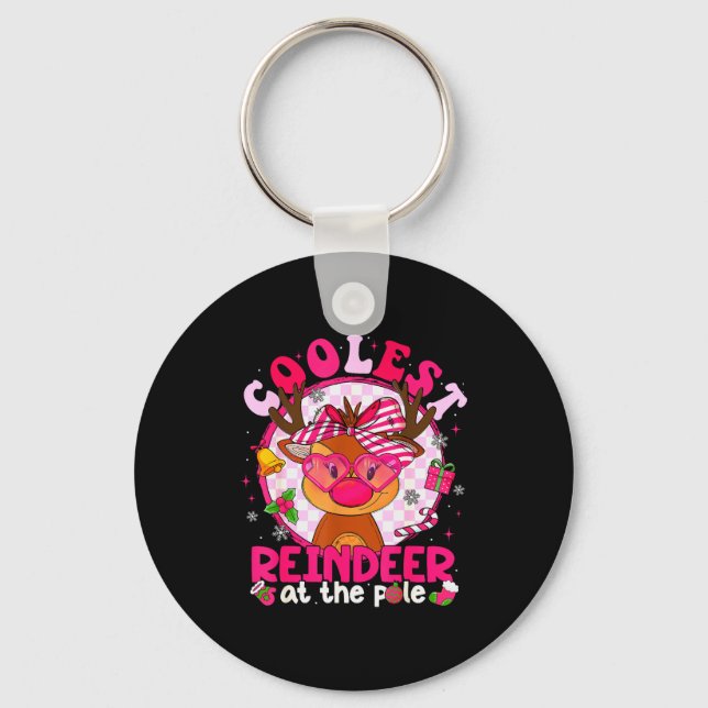 Christmas Matching Family Cutest Reindeer At The L Key Ring (Front)