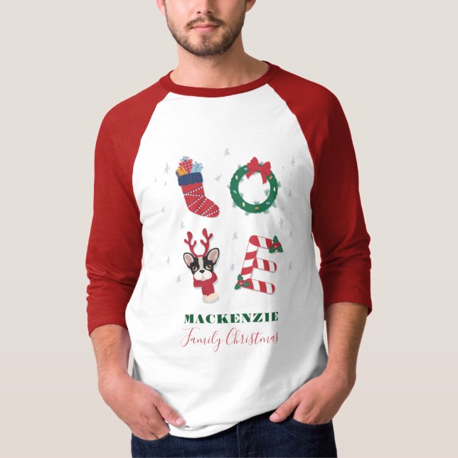Christmas Matching Family Love Personalised T-Shirt (Front)