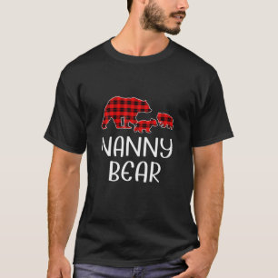 Christmas Matching Family Red Plaid Nanny Bear T-Shirt