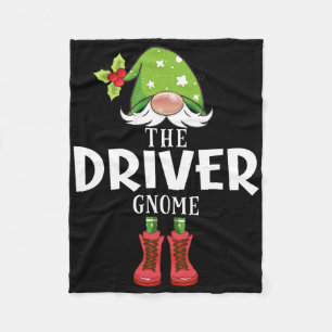 Christmas Matching Family The Driver Gnome  Fleece Blanket