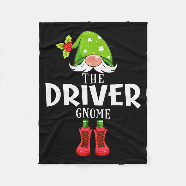 Christmas Matching Family The Driver Gnome  Fleece Blanket (Front)