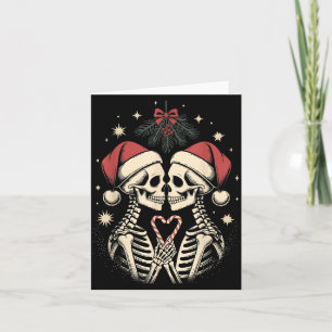 Christmas Matching Gothic Couple Dark Humor Skelet Card