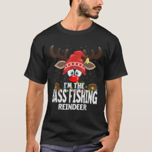 Christmas Matching I m The Bass Fishing Reindeer T-Shirt