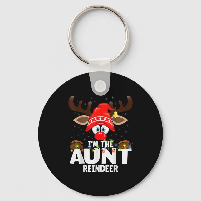 Christmas Matching I'm The Aunt Reindeer  Key Ring (Front)
