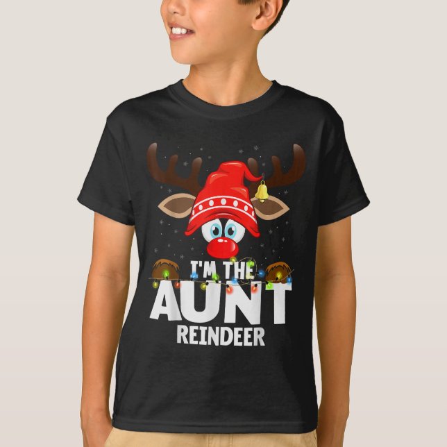 Christmas Matching I'm The Aunt Reindeer  T-Shirt (Front)