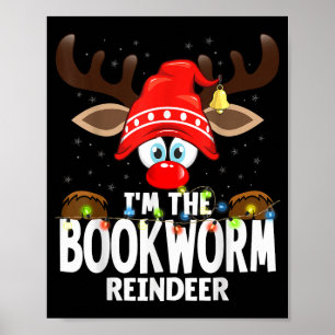 Christmas Matching I'm The Bookworm Reindeer Poster
