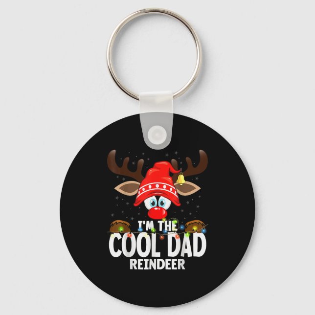 Christmas Matching I'm The Cool Dad Reindeer  Key Ring (Front)