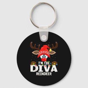 Christmas Matching I'm The Diva Reindeer  Key Ring