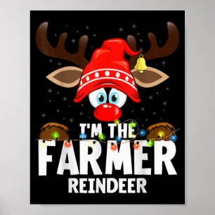 Christmas Matching I'm The Farmer Reindeer Poster