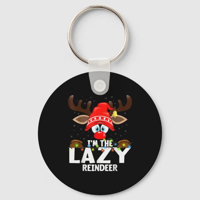 Christmas Matching I'm The Lazy Reindeer  Key Ring (Front)