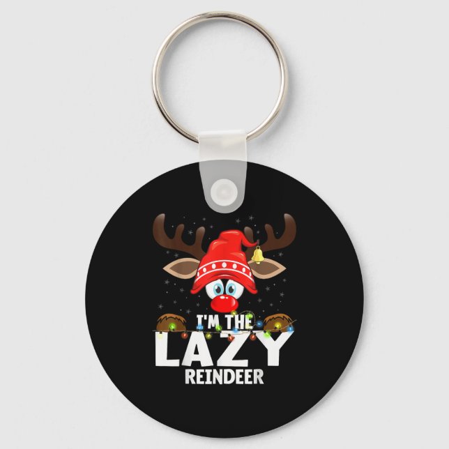 Christmas Matching I'm The Lazy Reindeer  Key Ring (Front)