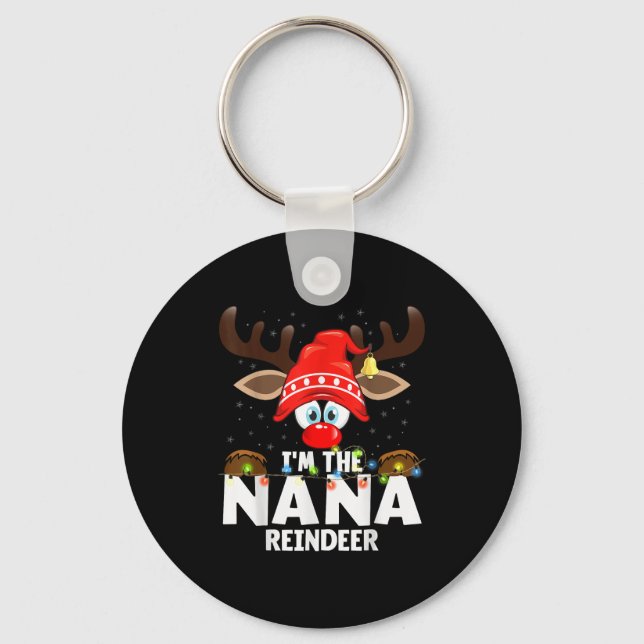 Christmas Matching I'm The Nana Reindeer  Key Ring (Front)