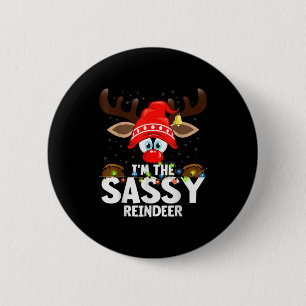 Christmas Matching I'm The Sy Reindeer  6 Cm Round Badge