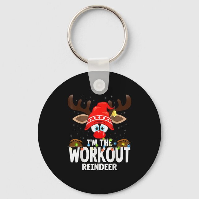 Christmas Matching I'm The Workout Reindeer  Key Ring (Front)