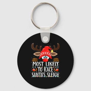 Christmas Matching Most Likely To Race Santa’s Sle Key Ring