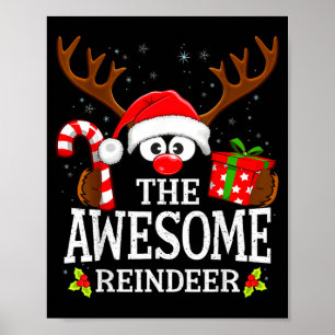 Christmas Matching The Awesome Reindeer Family Poster