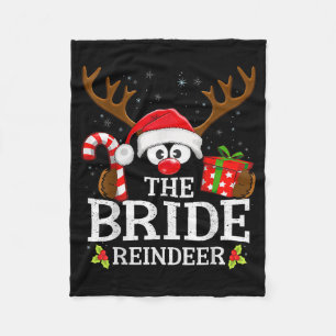 Christmas Matching The Bride Reindeer Family  Fleece Blanket