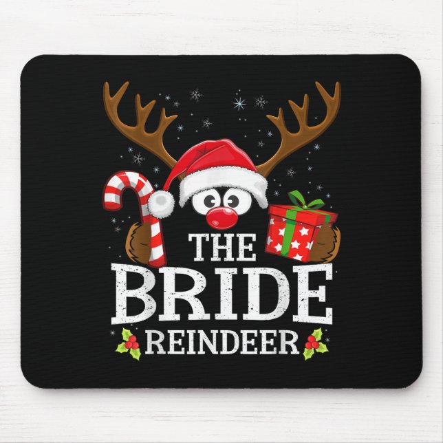 Christmas Matching The Bride Reindeer Family  Mouse Pad (Front)