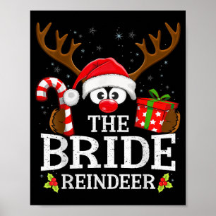 Christmas Matching The Bride Reindeer Family  Poster