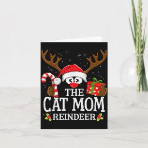 Christmas Matching The Cat Mom Reindeer Family Card
