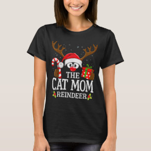 Christmas Matching The Cat Mom Reindeer Family T-Shirt