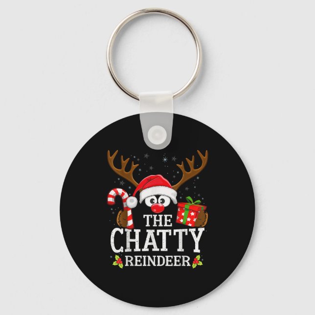 Christmas Matching The Chatty Reindeer Family , Sm Key Ring (Front)