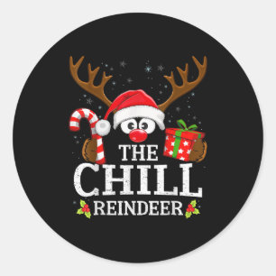 Christmas Matching The Chill Reindeer Family Classic Round Sticker