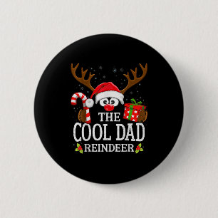 Christmas Matching The Cool Dad Reindeer Family  6 Cm Round Badge