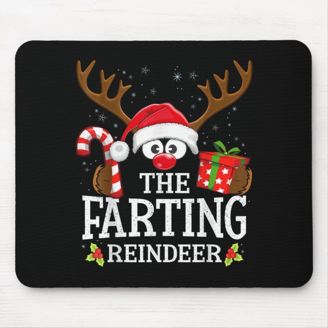 Christmas Matching The Farting Reindeer Family  Mouse Pad (Front)