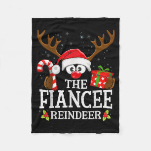 Christmas Matching The Fiancee Reindeer Family  Fleece Blanket